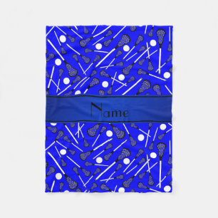 Aangepaste naam blauwe lacrosse fleece deken