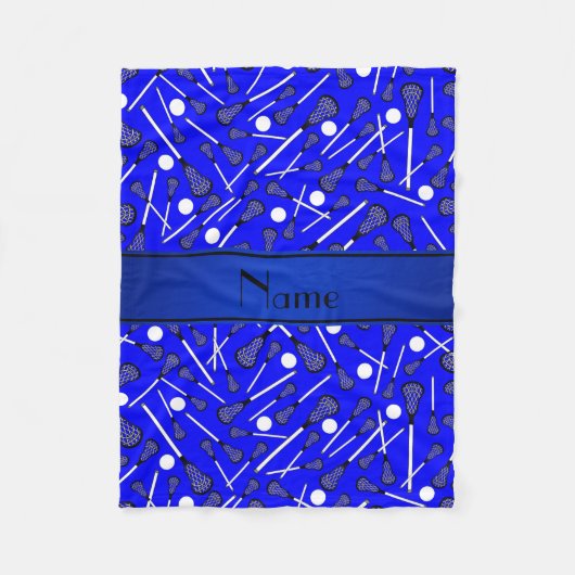 Aangepaste naam blauwe lacrosse fleece deken (Voorkant)