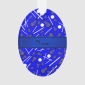 Aangepaste naam blauwe lacrosse ornament (voorkant)
