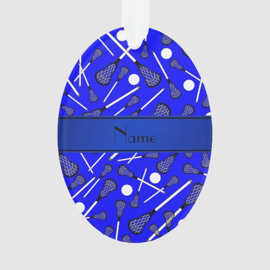 Aangepaste naam blauwe lacrosse ornament (achterkant)