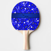 Aangepaste naam blauwe lacrosse tafeltennisbatje (Voorkant)