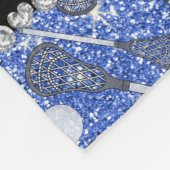 Aangepaste naam blauwe lacrossesticks fleece deken (Hoek)