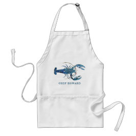 Aangepaste naam blauwe lobster standaard schort