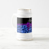Aangepaste naam blauwe luipaard, paarse boeg bierpul (Voorkant links)