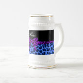 Aangepaste naam blauwe luipaard, paarse boeg bierpul (Voorkant rechts)