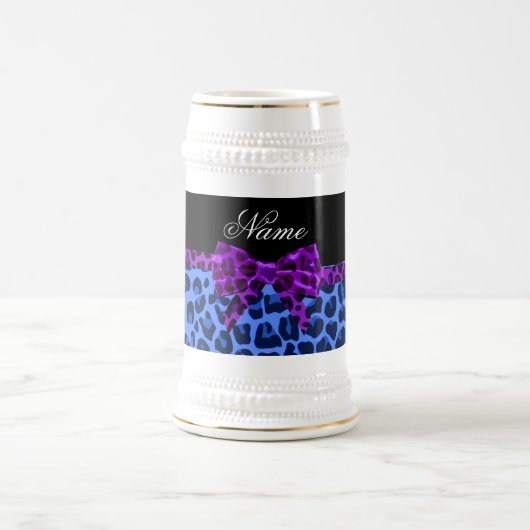 Aangepaste naam blauwe luipaard, paarse boeg bierpul (Center)