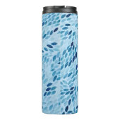 Aangepaste naam | Blauwe Mozaïekbloemblaadjes Ther Thermosbeker (Achterkant)