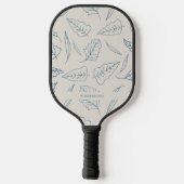 Aangepaste naam Blauwe Pastel Bloem Pickleball Paddle (Achterkant)