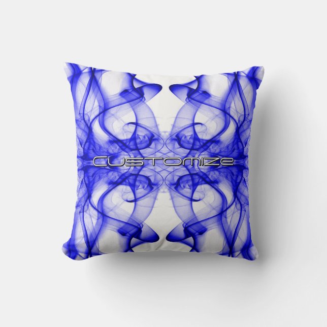 Aangepaste naam Blauwe rook Symmetrische witte Kussen (Voorkant)