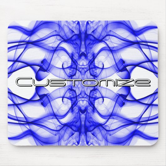 Aangepaste naam Blauwe rook Symmetrische witte Muismat (Voorkant)