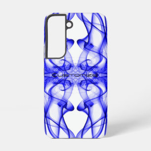 Aangepaste naam Blauwe rook Symmetrische witte Samsung Galaxy Hoesje