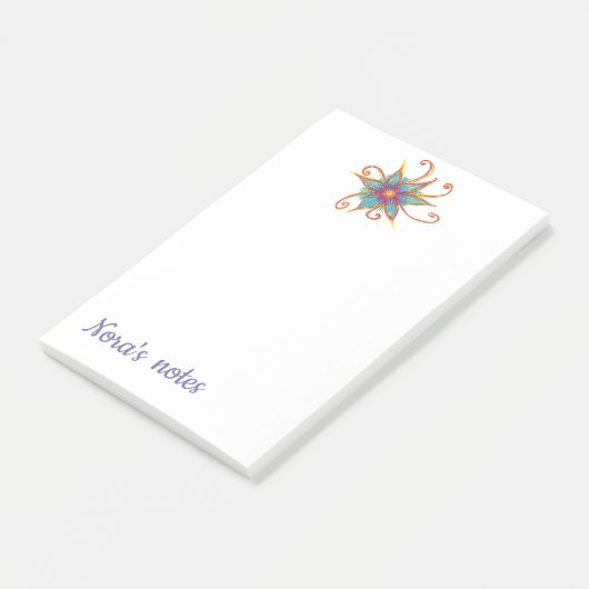 Aangepaste naam blauwe roze ventilator post-it® notes (Schuin)