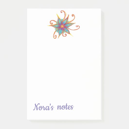 Aangepaste naam blauwe roze ventilator post-it® notes (Voorkant)