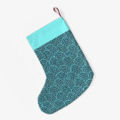 Aangepaste naam blauwe spiraalgolven kleine kerstsok (Achterkant (Hangend))