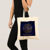 Aangepaste naam Blauwe Star Map/Golden Constellati Tote Bag (Voorkant (product))