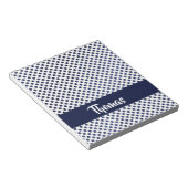 Aangepaste naam blauwe stippen notitieblok (Schuin)