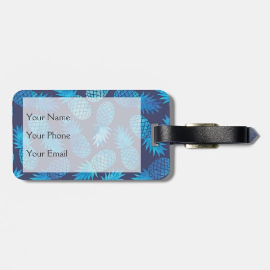Aangepaste naam: Blauwe tinkleurstof Bagagelabel (Achterkant horizontaal)