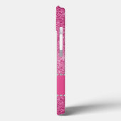 Aangepaste naam blauwe vernauwde roze glitter Case-Mate iPhone case (Achterkant / Links)