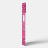 Aangepaste naam blauwe vernauwde roze glitter Case-Mate iPhone case (Achterkant / Rechts)