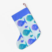 Aangepaste naam blauwe vis kleine kerstsok (Achterkant (Hangend))