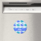 Aangepaste naam blauwe vis magneet (Insitu (Vaatwasser))