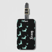 Aangepaste naam blauwe vlekken bagagelabel (Voorkant (verticaal))