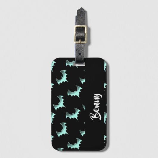 Aangepaste naam blauwe vlekken bagagelabel (Voorkant (verticaal))