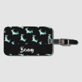 Aangepaste naam blauwe vlekken bagagelabel (Voorkant (horizontaal))