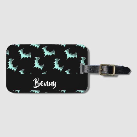 Aangepaste naam blauwe vlekken bagagelabel (Voorkant (horizontaal))