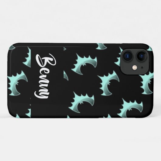 Aangepaste naam blauwe vlekken Case-Mate iPhone case (Achterkant (horizontaal))