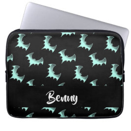 Aangepaste naam blauwe vlekken laptop sleeve