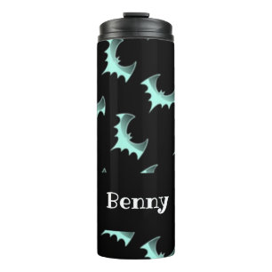 Aangepaste naam blauwe vlekken thermosbeker