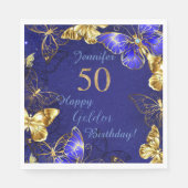 Aangepaste naam blauwe vlinder papier servkin servet (Voorkant)