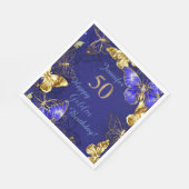 Aangepaste naam blauwe vlinder papier servkin servet (Hoek)