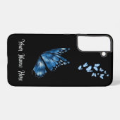 Aangepaste naam Blauwe Vlinder Samsung Galaxy S22 Hoesje (Achterkant horizontaal)