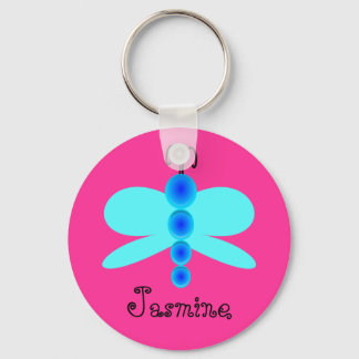 Aangepaste naam  blauwe vlinder sleutelhanger