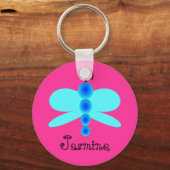 Aangepaste naam  blauwe vlinder sleutelhanger (Voorkant)