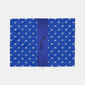 Aangepaste naam blauwe voetballen fleece deken (Voorkant (Horizontaal))