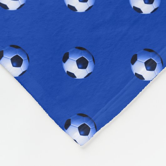 Aangepaste naam blauwe voetballen fleece deken (Hoek)