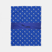 Aangepaste naam blauwe voetballen fleece deken (Voorkant)