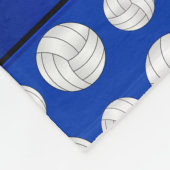 Aangepaste naam blauwe volleyballen blauwe streep fleece deken (Hoek)