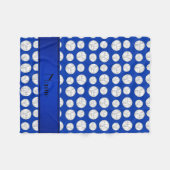Aangepaste naam blauwe volleyballen blauwe streep fleece deken (Voorkant (Horizontaal))