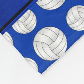 Aangepaste naam blauwe volleyballen blauwe streep fleece deken (Hoek)