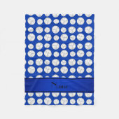 Aangepaste naam blauwe volleyballen blauwe streep fleece deken (Voorkant)