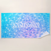 Aangepaste naam Blauwe Water Ripple Water Textuur Strandlaken (Voorkant)