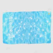 Aangepaste naam blauwe waterrimpels watertexturen  golfhanddoek (Horizontaal)