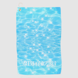 Aangepaste naam blauwe waterrimpels watertexturen  golfhanddoek