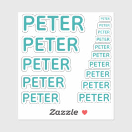 Aangepaste Naam Blauwgroen 15 Maten Eenvoudig Sticker