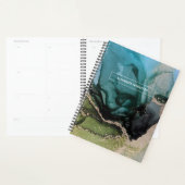 Aangepaste naam Blauwgroen Aqua Green Black Planne Planner (Display)