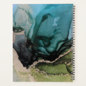 Aangepaste naam Blauwgroen Aqua Green Black Planne Planner (Achterkant)
